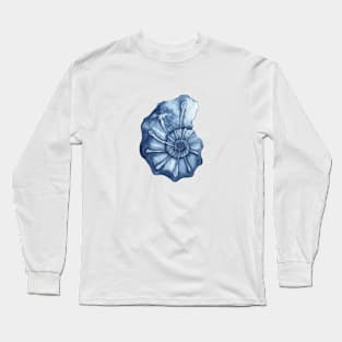 Blue nautilus seashell Long Sleeve T-Shirt